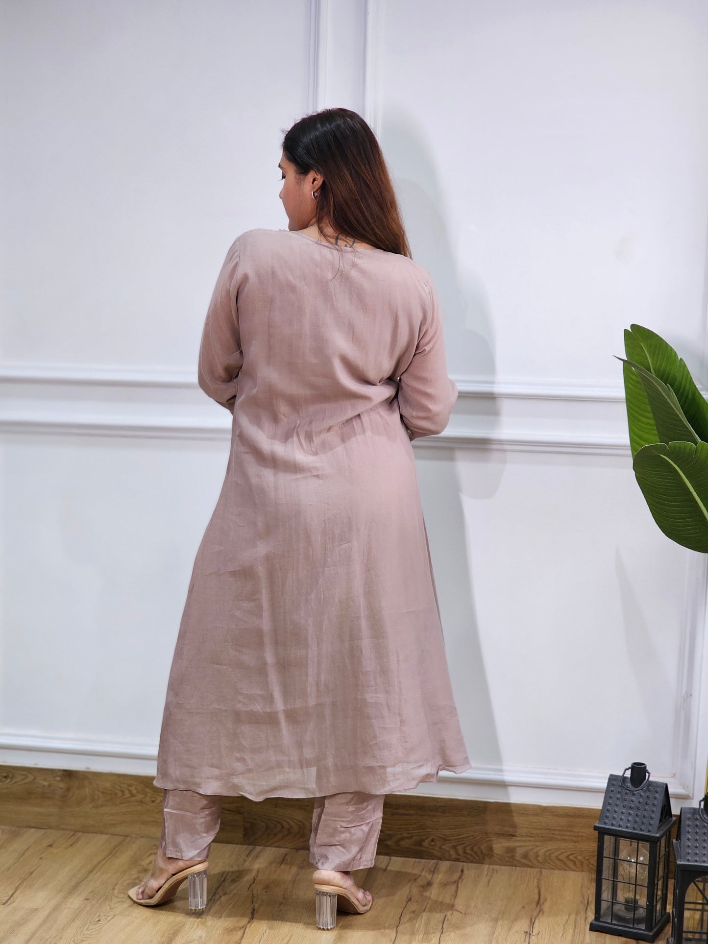pure mul chanderi Kurta set