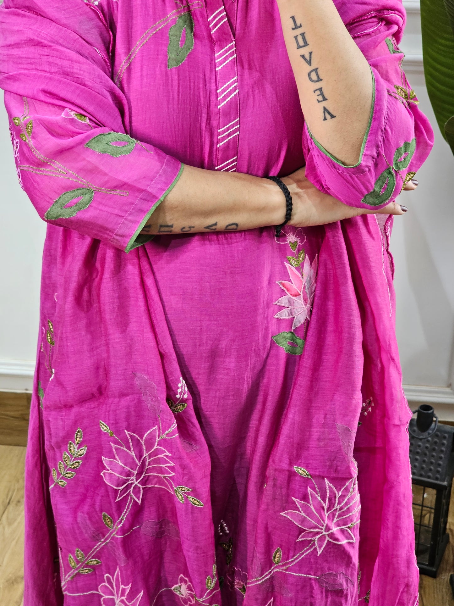 Jeenas pure mul chanderi suit set