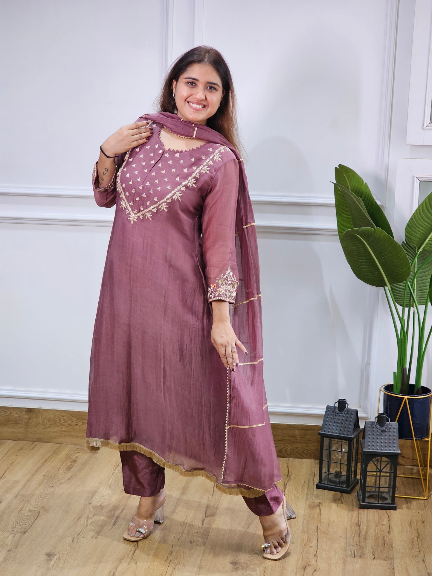 Jeenas pure mul chanderi premium set