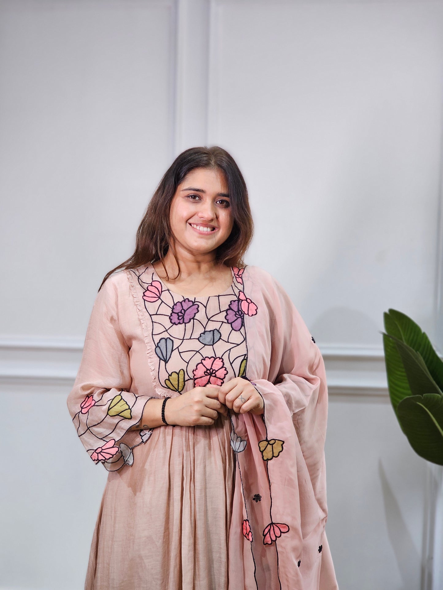 Jeenas pure mul chanderi Suit set