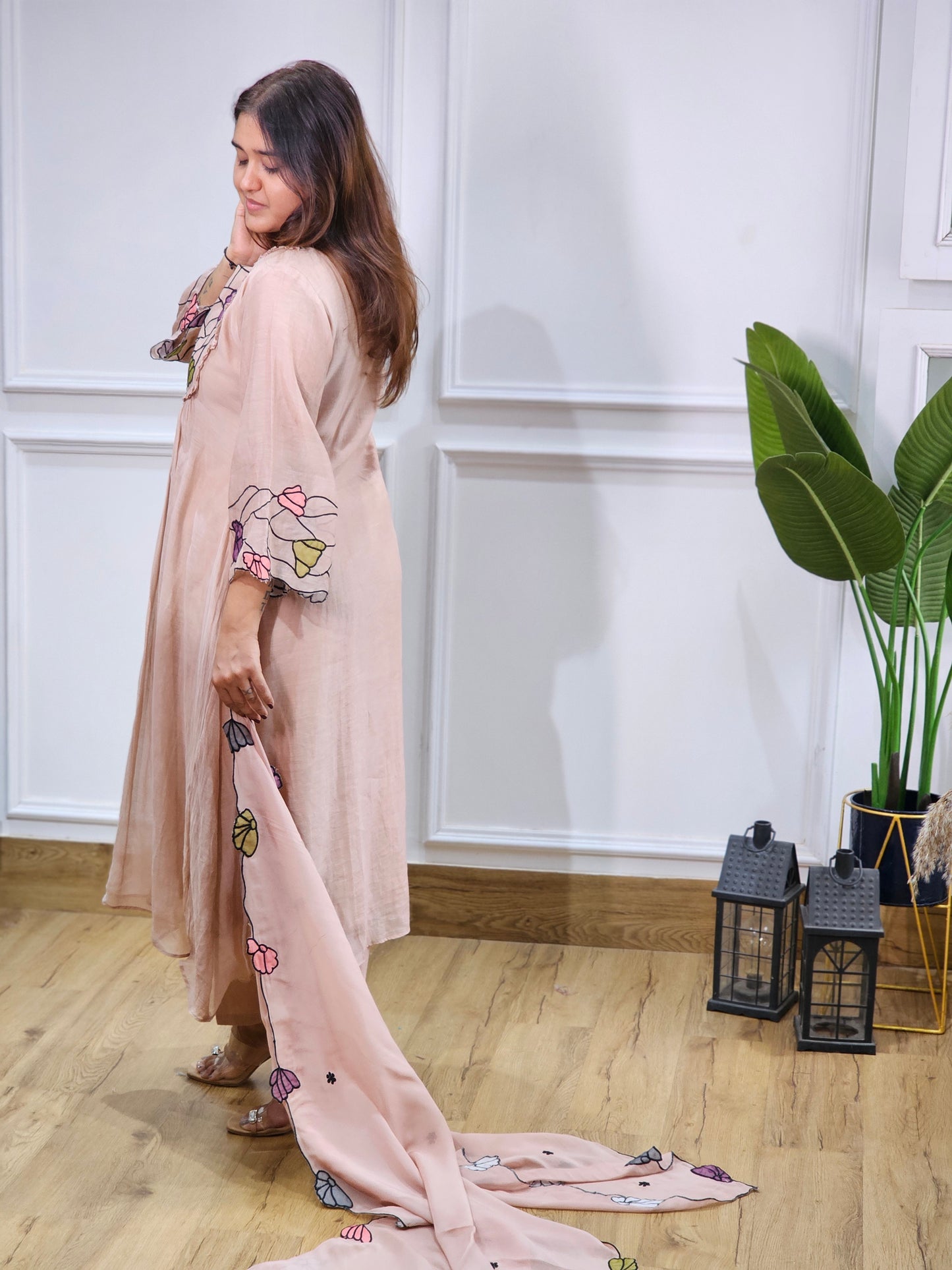 Jeenas pure mul chanderi Suit set