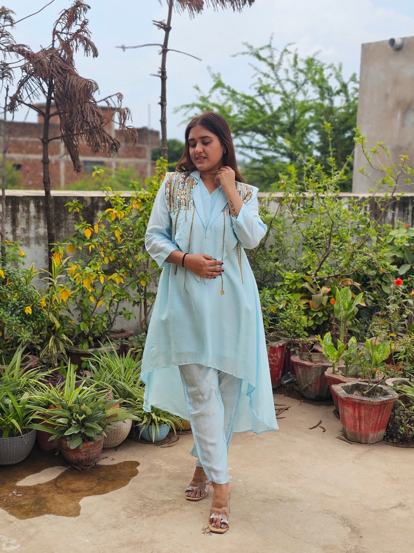 Jeenas pure mul chanderi Cord set
