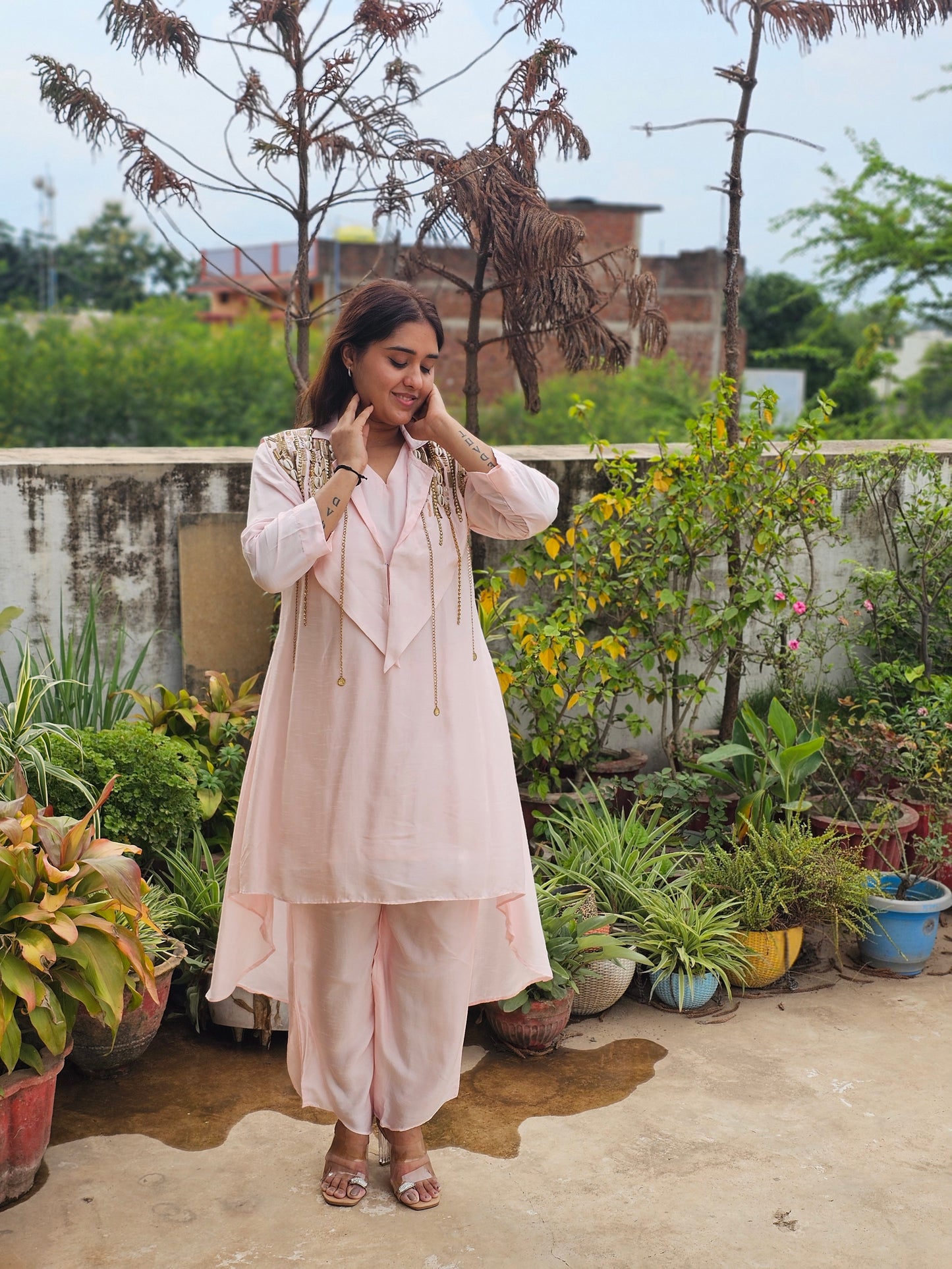 Jeenas pure mul chanderi Cord set