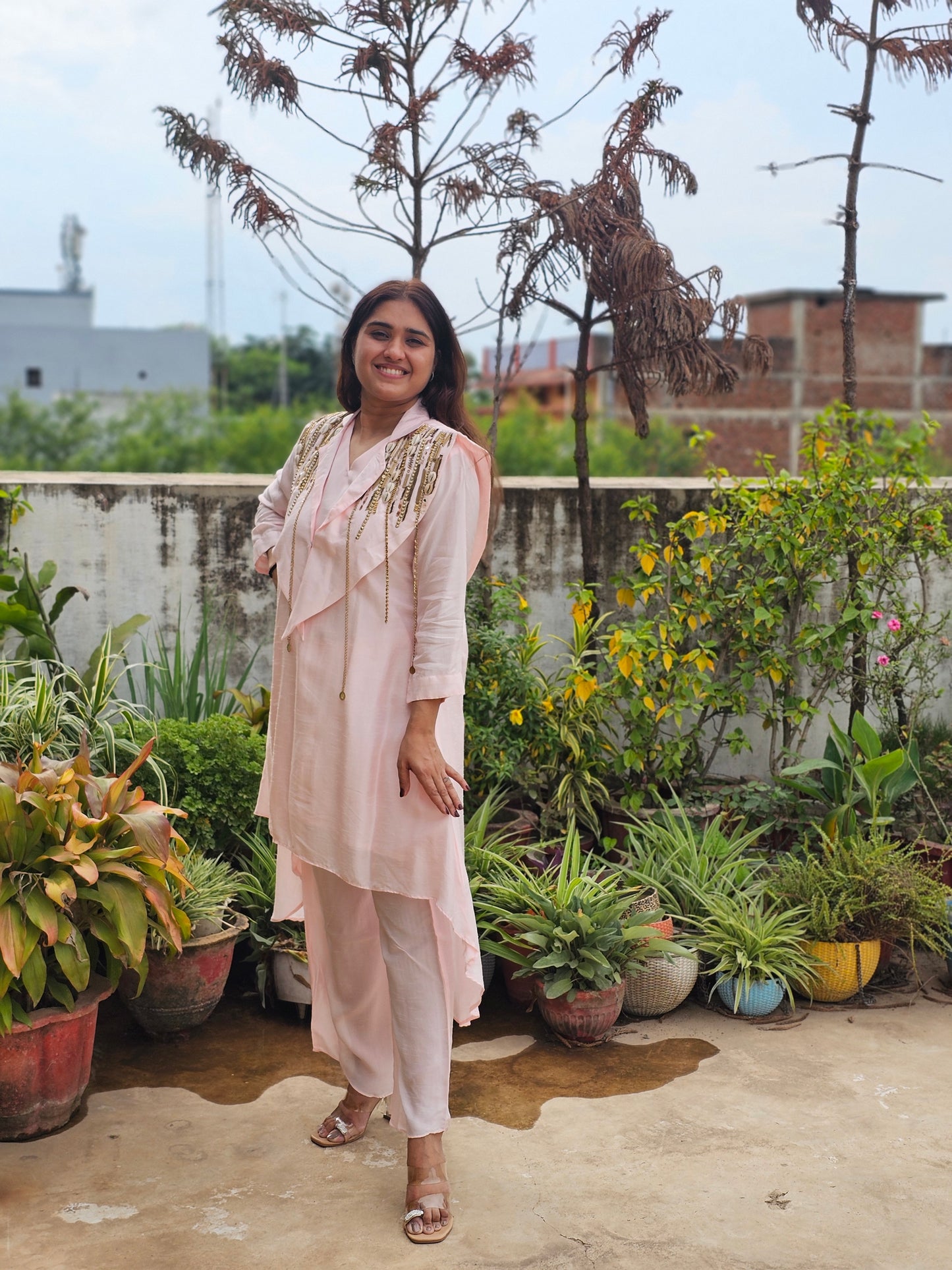 Jeenas pure mul chanderi Cord set