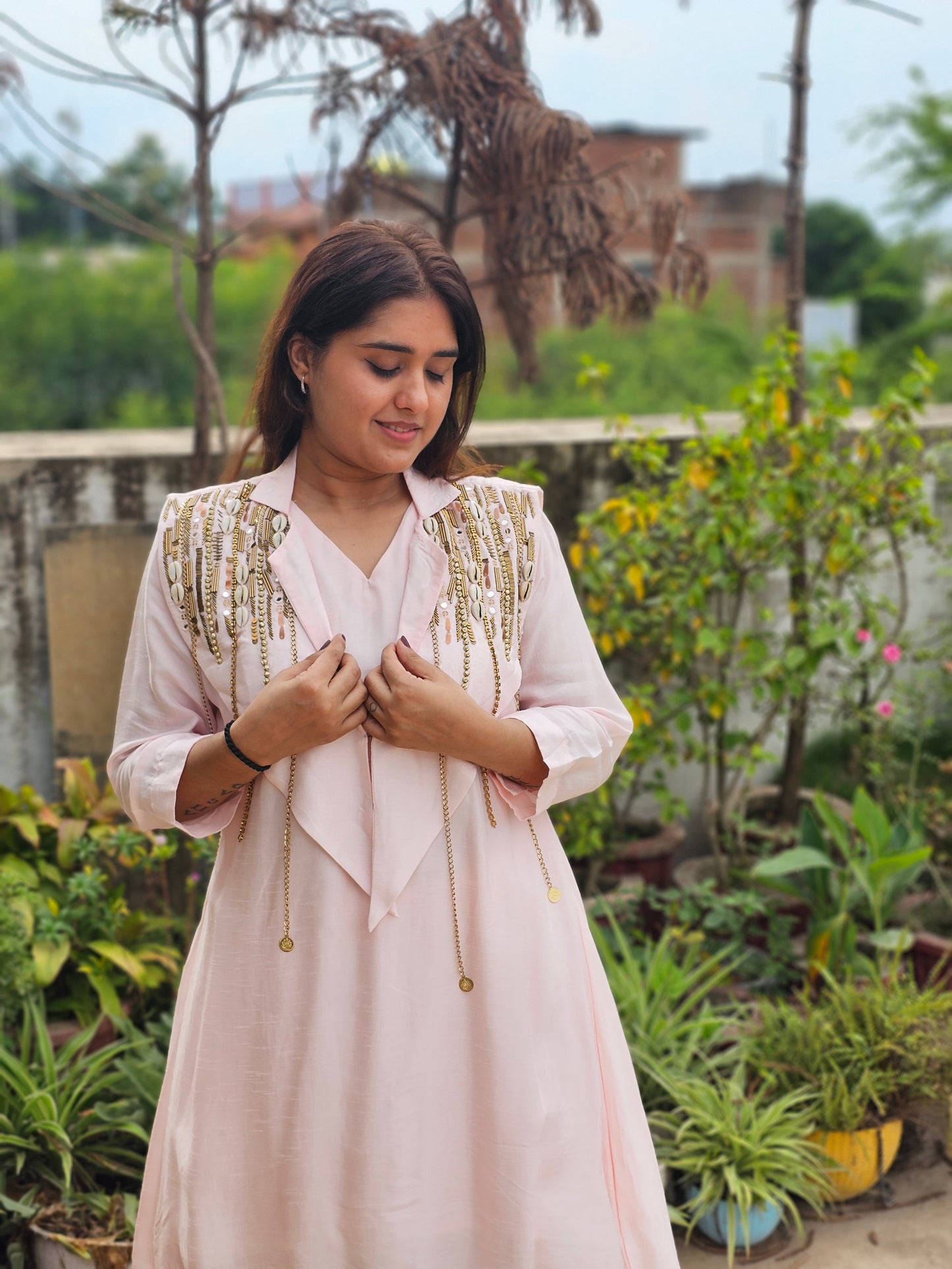Jeenas pure mul chanderi Cord set