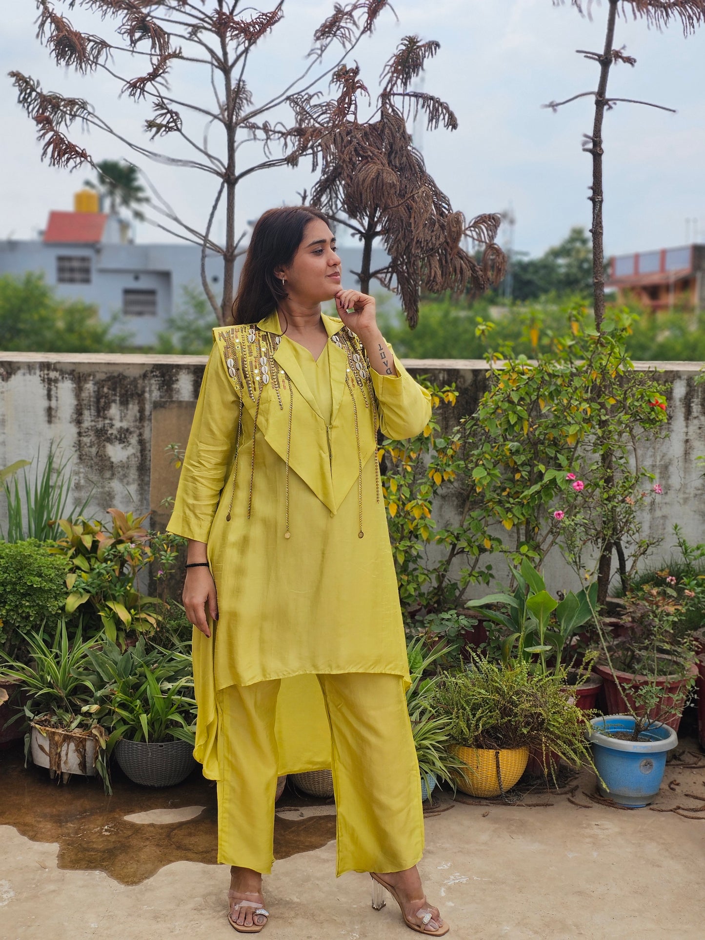 Jeenas pure mul chanderi Cord set