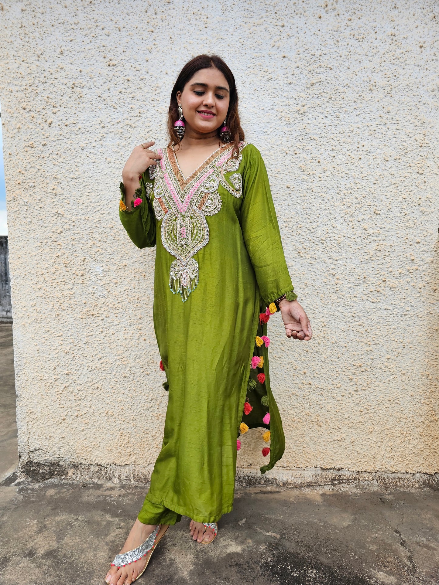 Jeenas pure silk pakastani set
