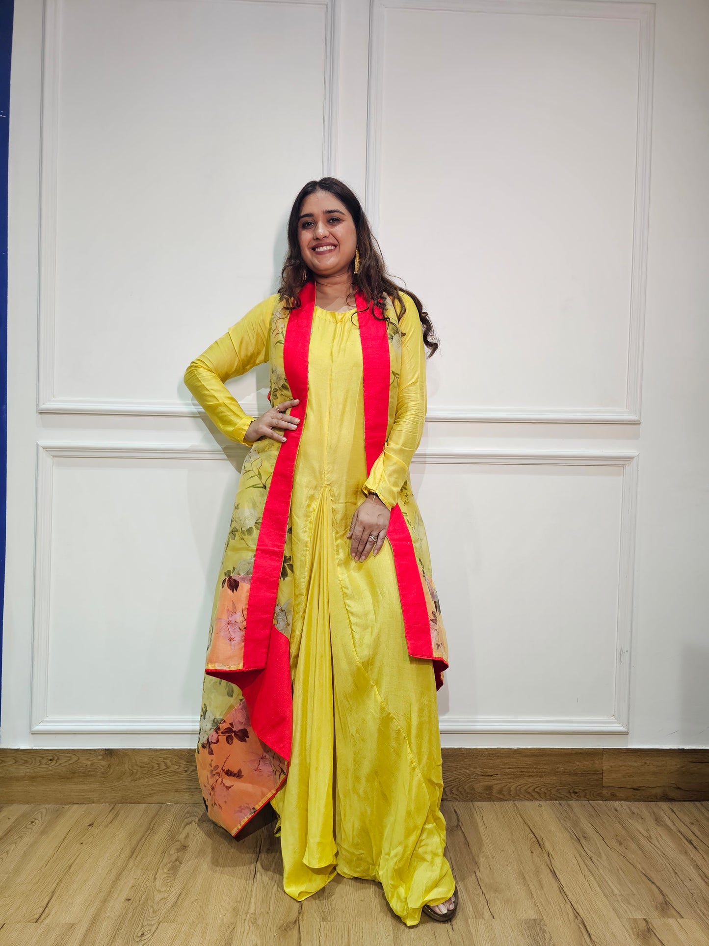 indowestern pure organz one piece