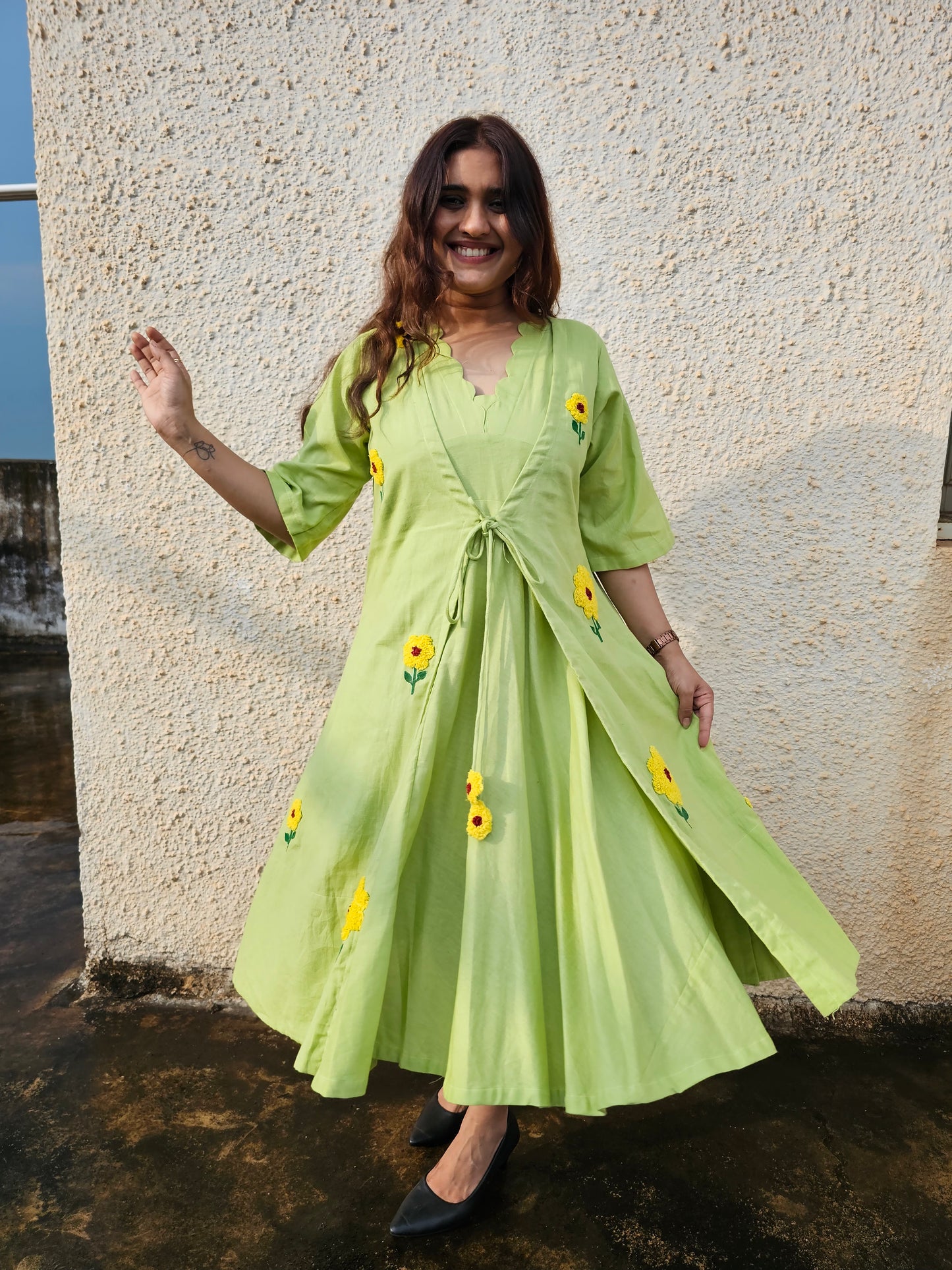 Jeenas sunflower pure cotton two piece tunic
