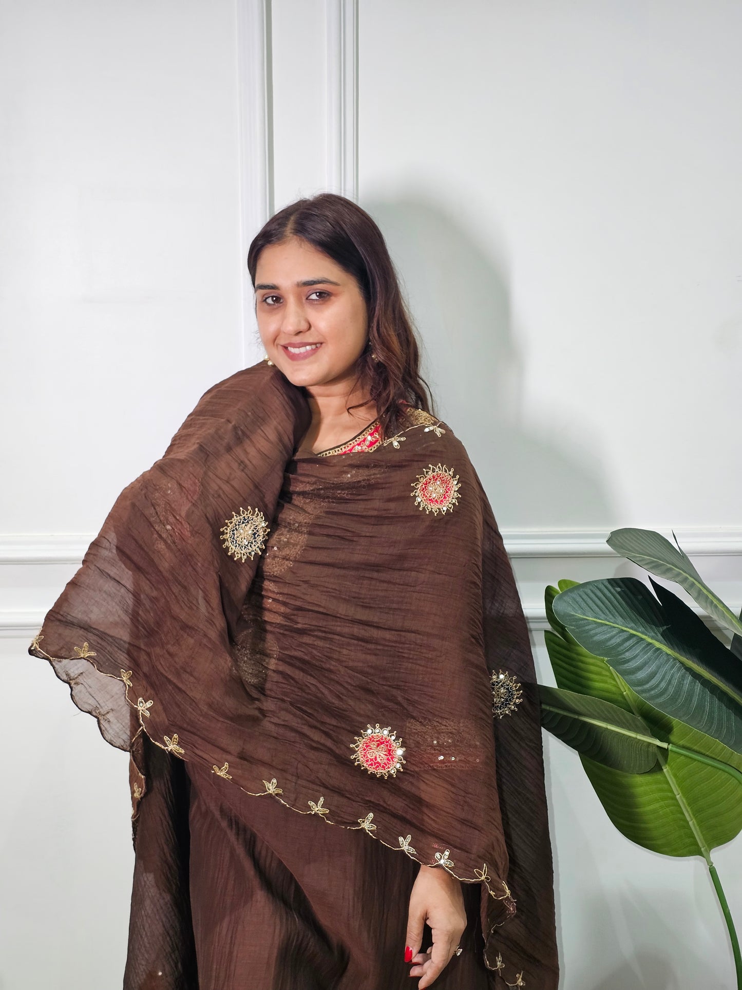 Jeenas pure mul chanderi suit set