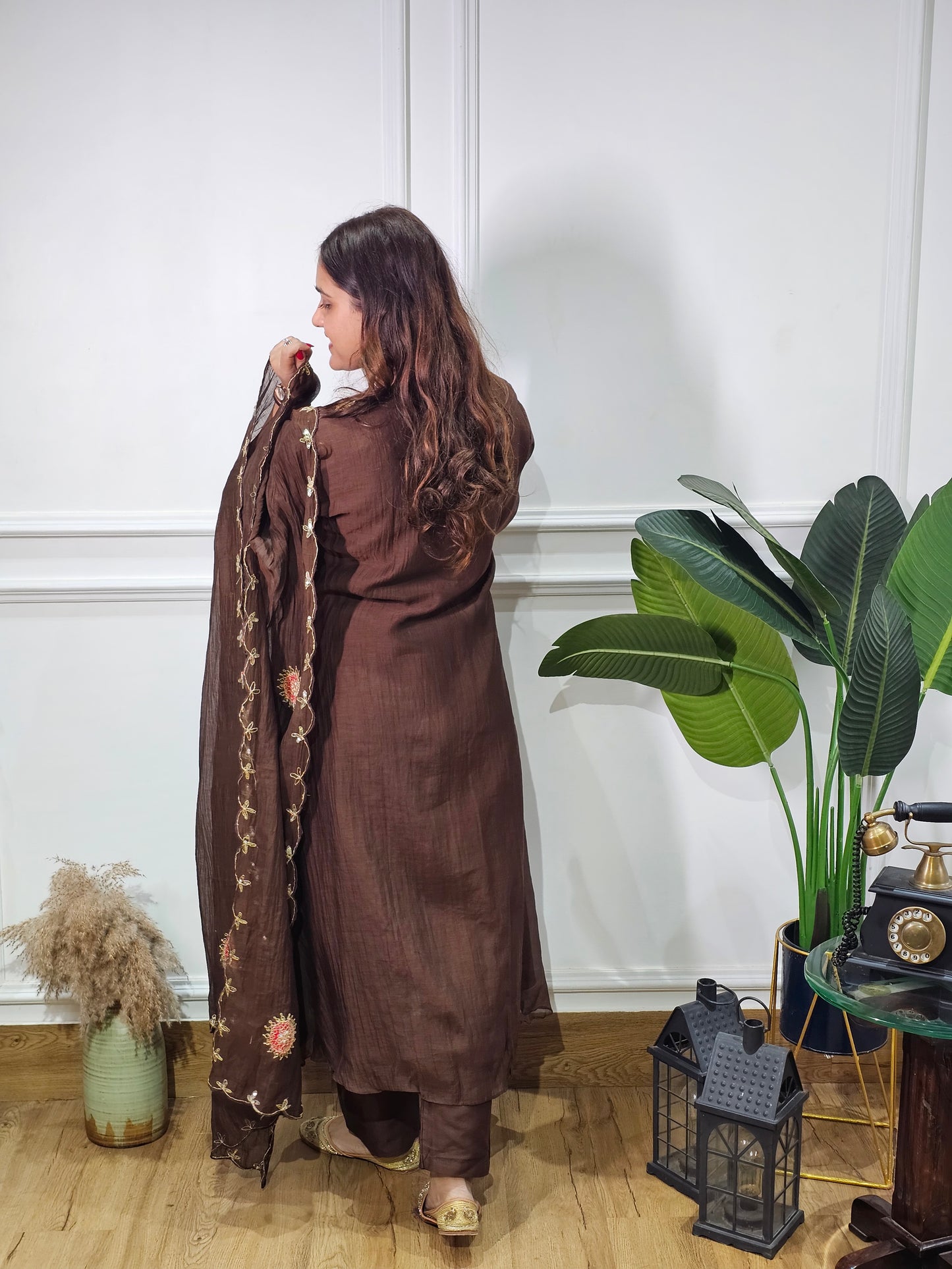 Jeenas pure mul chanderi suit set
