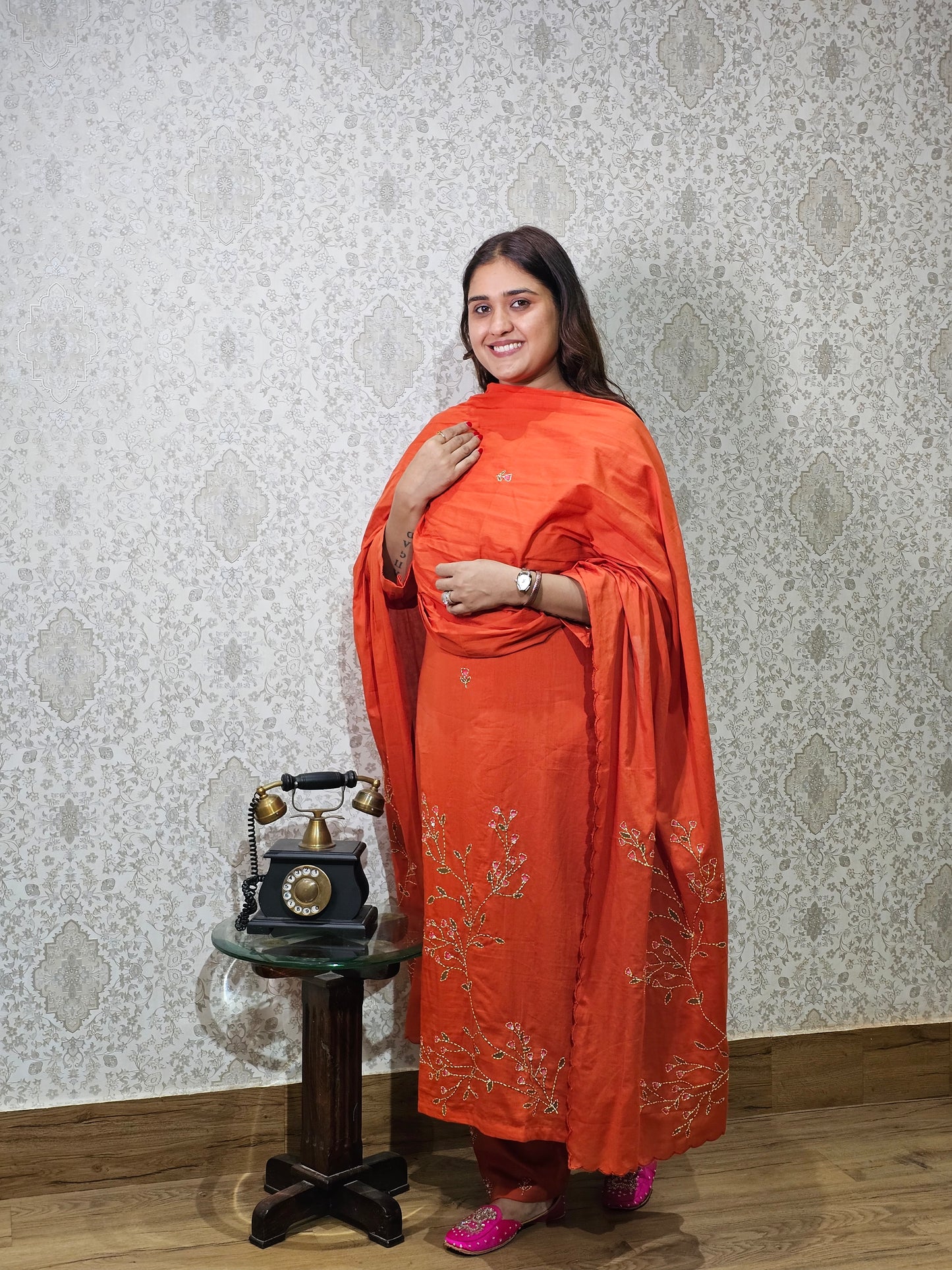 Jeenas pure cotton applique suit set