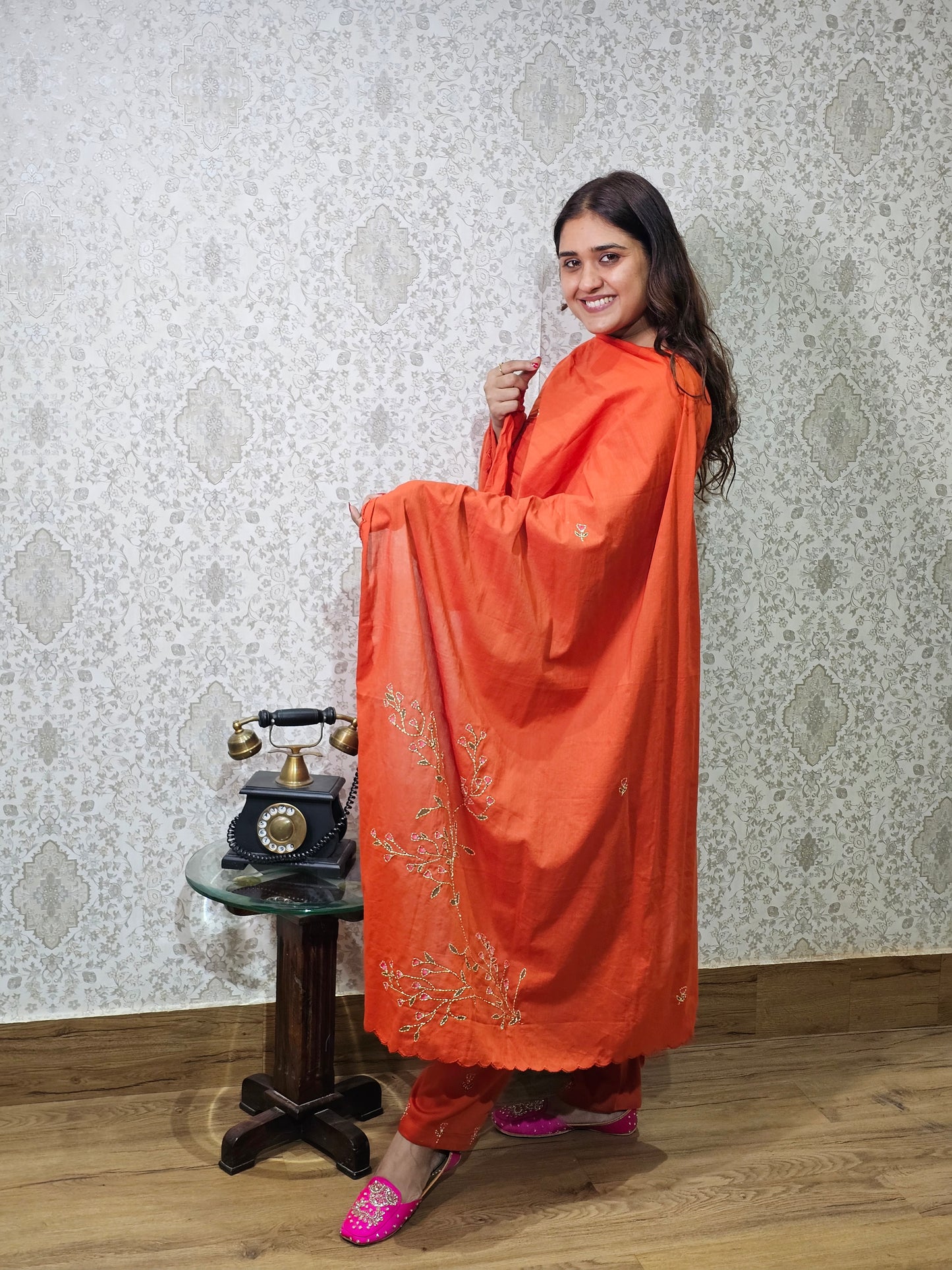 Jeenas pure cotton applique suit set