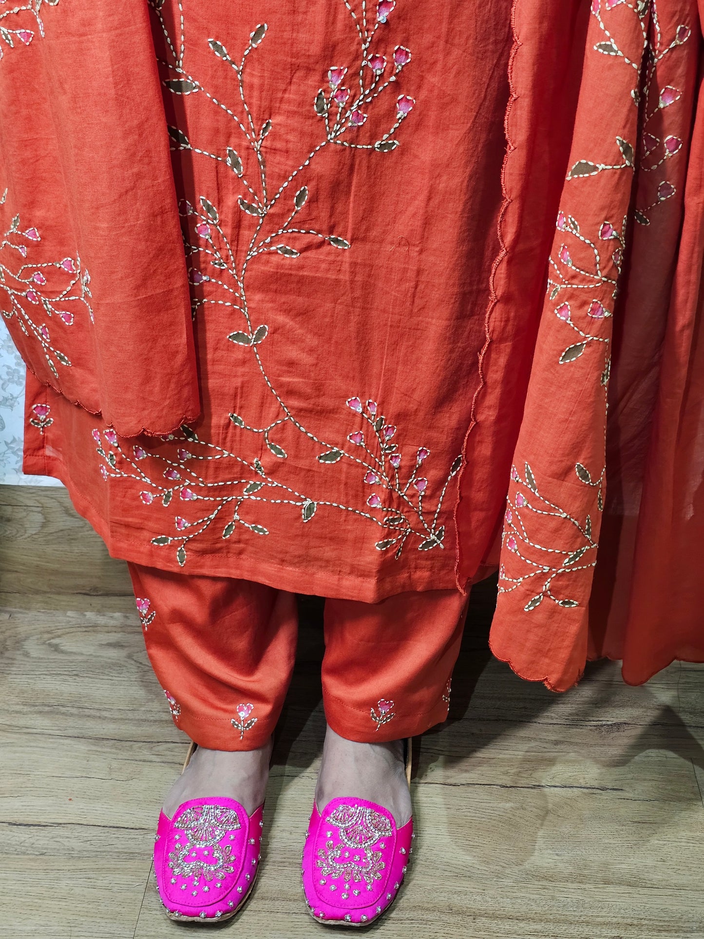Jeenas pure cotton applique suit set