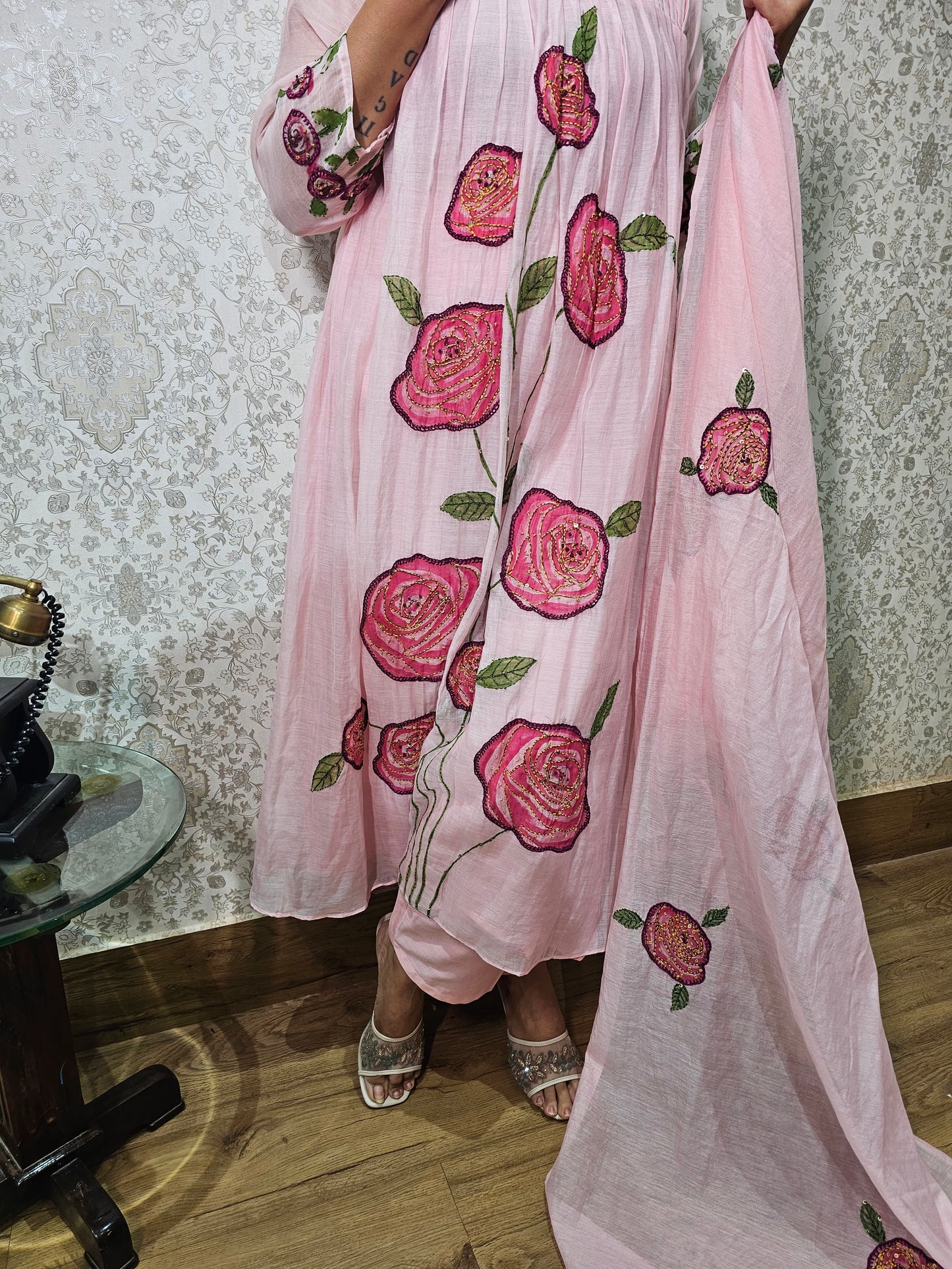 Jeenas mul chanderi suit set