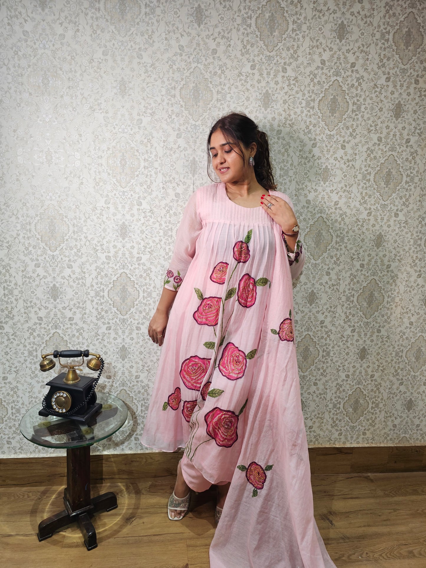 Jeenas mul chanderi suit set