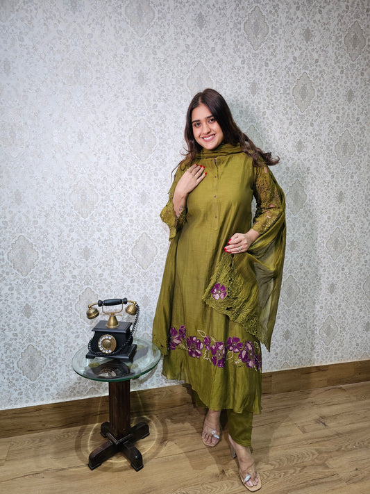 Jeenas mul chanderi suit set
