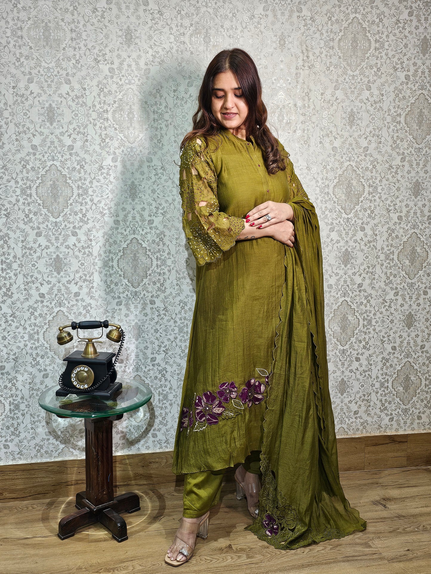 Jeenas mul chanderi suit set