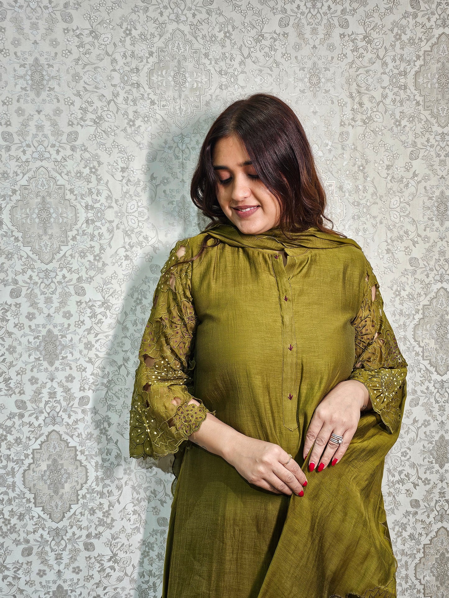 Jeenas mul chanderi suit set