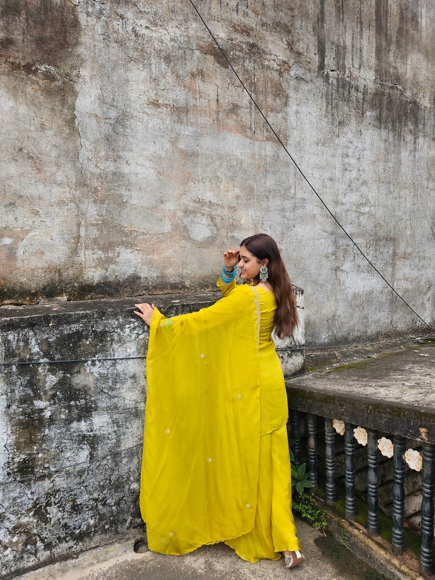 Jeenas mul divider chanderi suit set