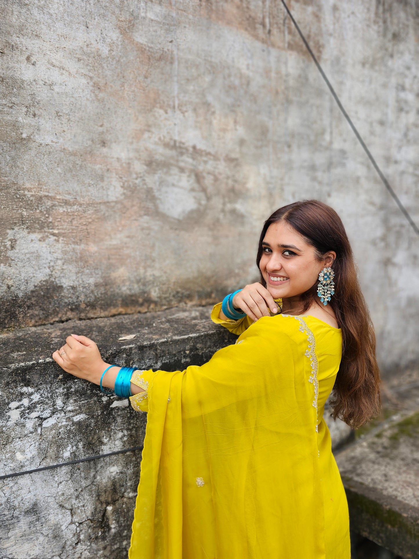 Jeenas mul divider chanderi suit set