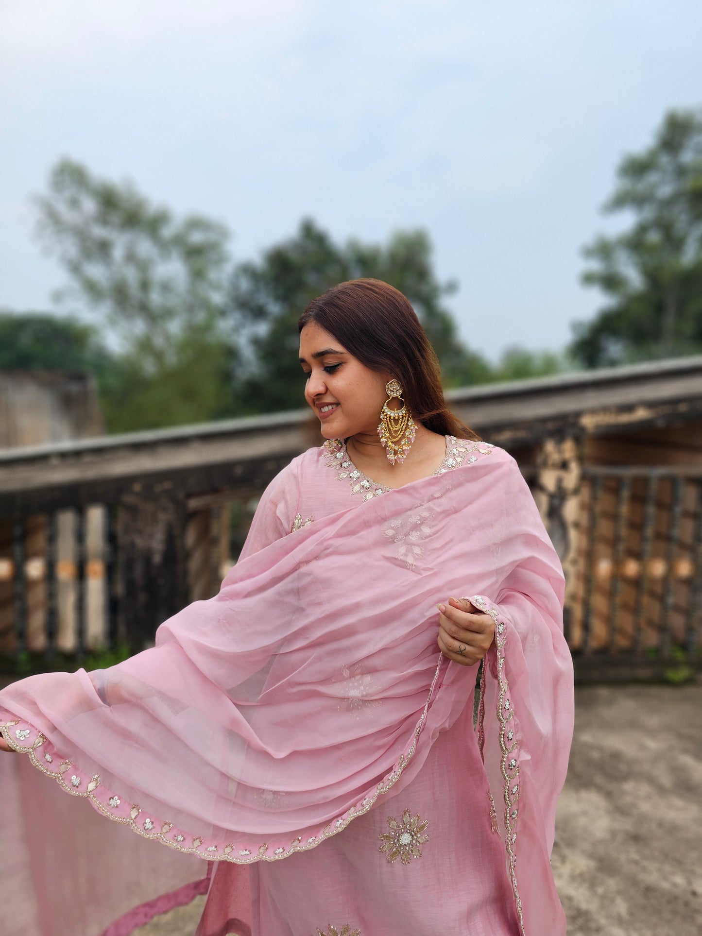 Jeenas mul chanderi suit set