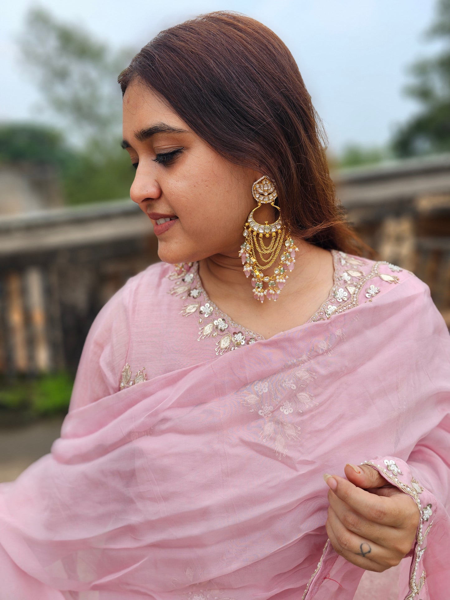 Jeenas mul chanderi suit set