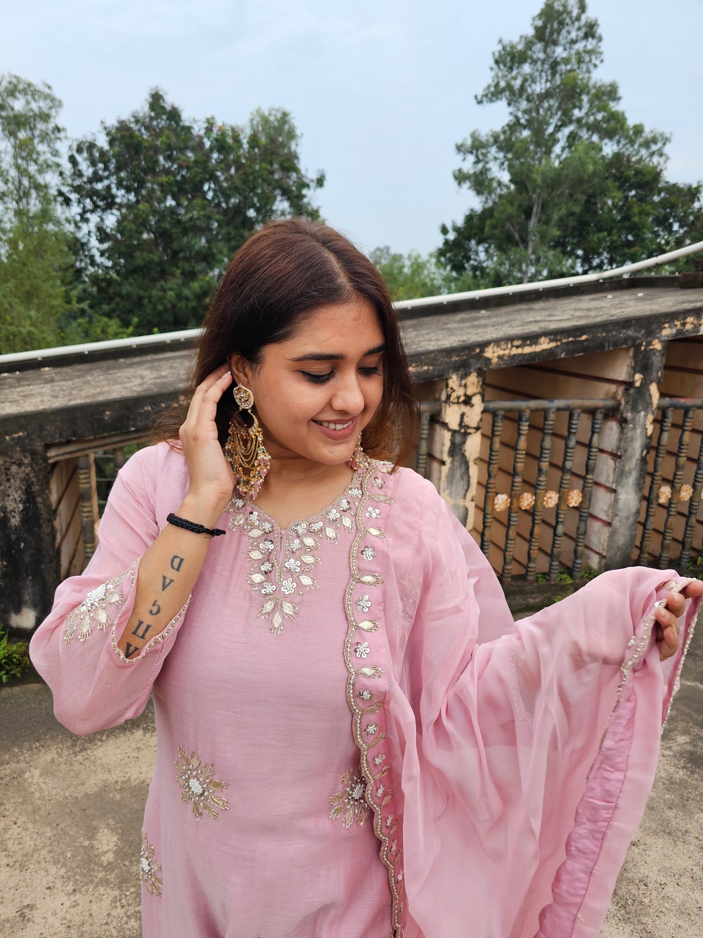 Jeenas mul chanderi suit set