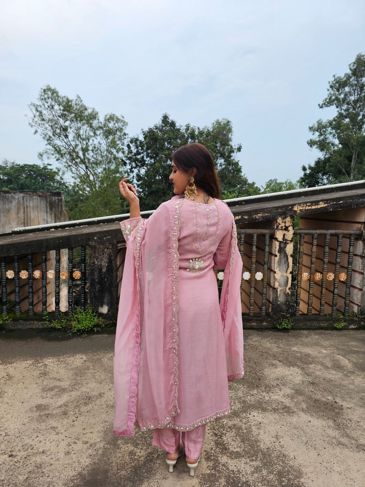Jeenas mul chanderi suit set