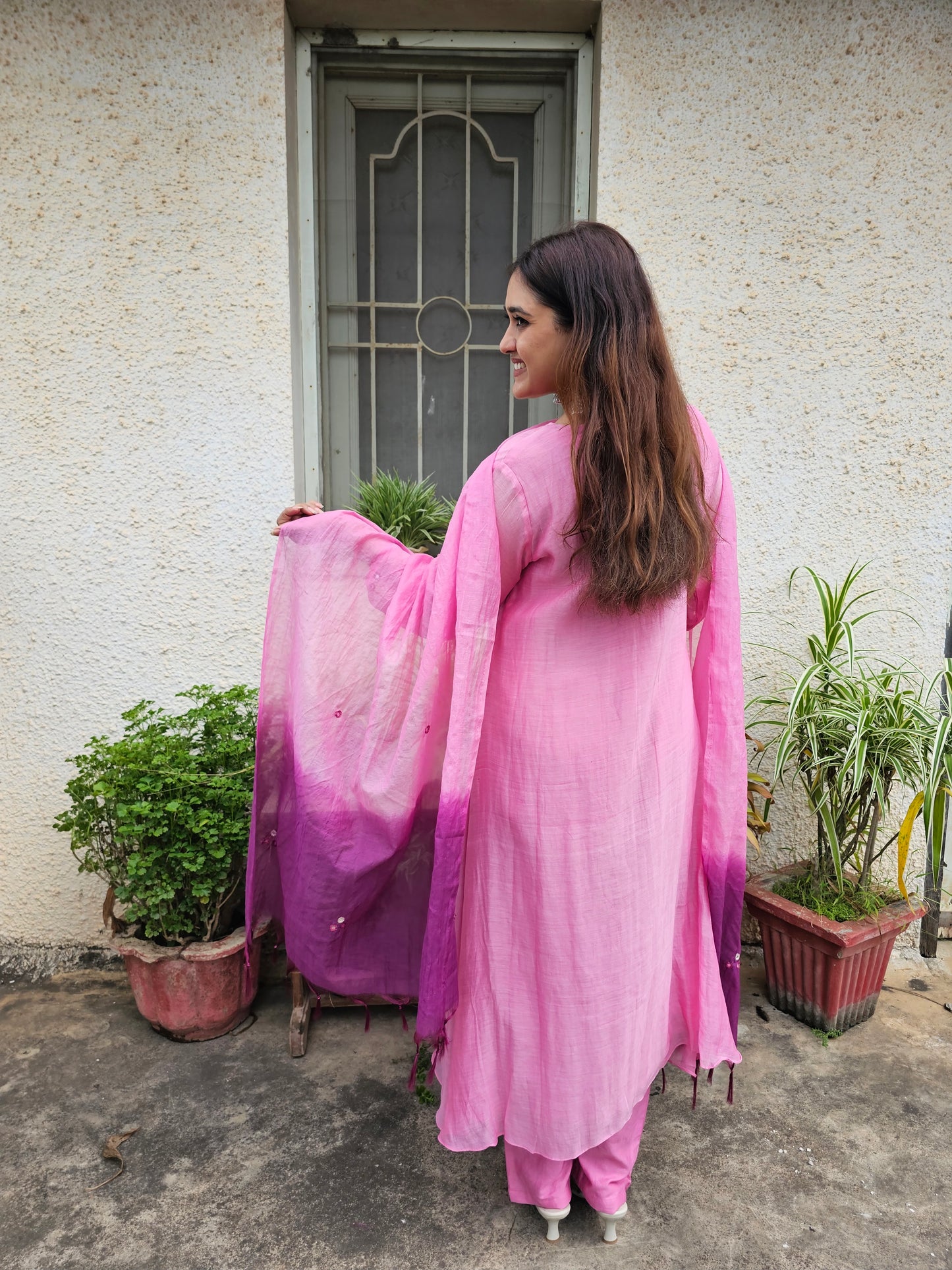Jeenas pure mul chanderi suit set