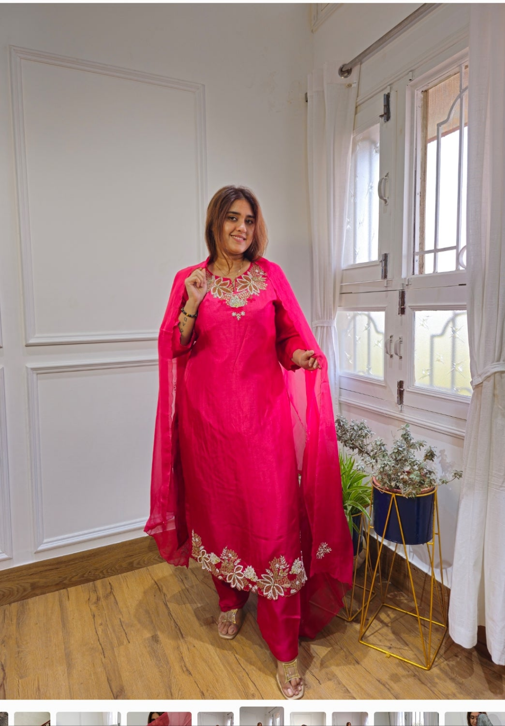 Jeenas pure silk embroidery suit