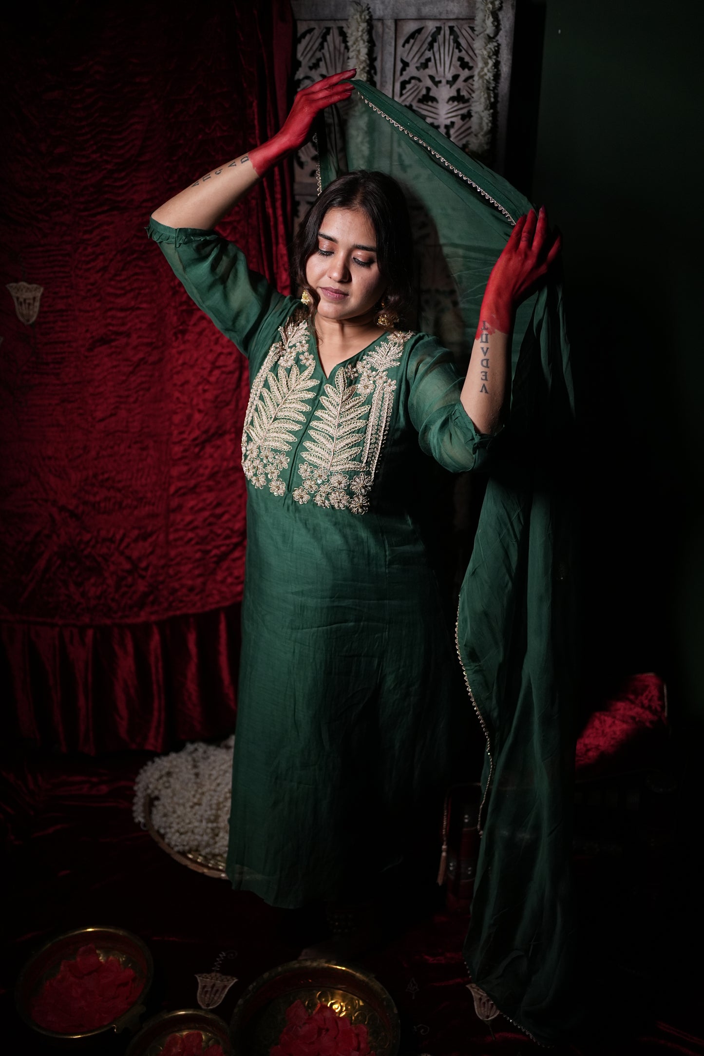 Jeenas Bottle Green Bliss suit