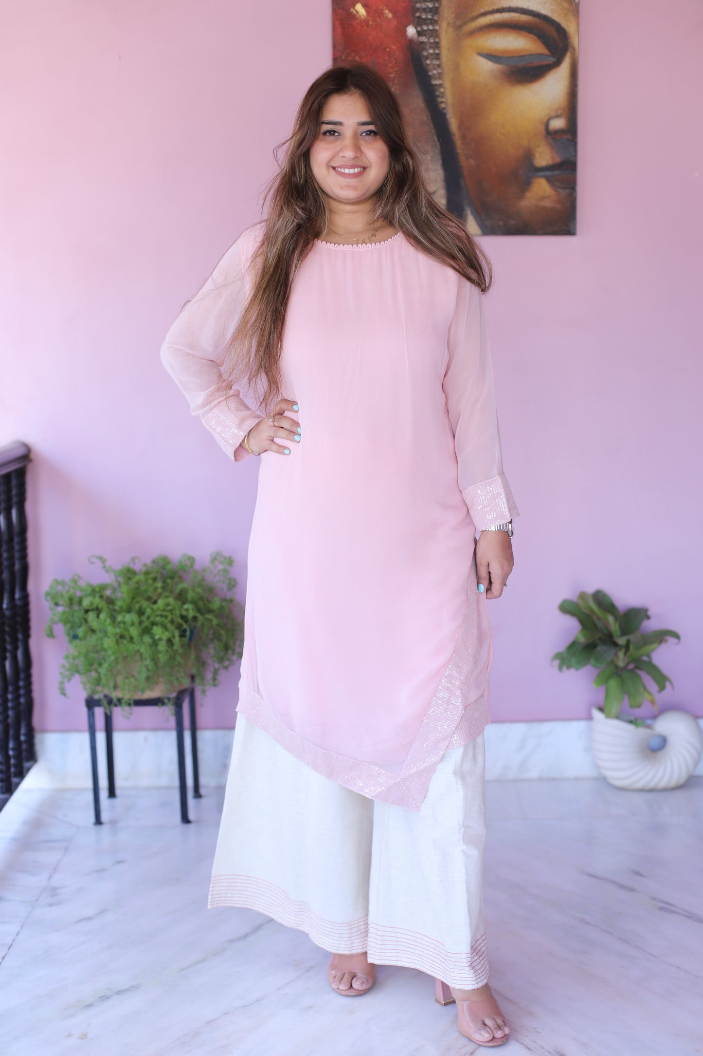 JEENAS Women Pure Georgette Kurti