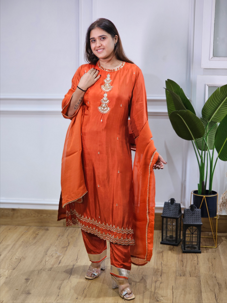 Jeenas pure mul chanderi Suit set