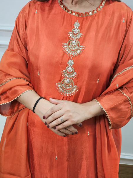 Jeenas pure mul chanderi Suit set