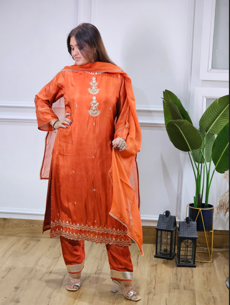 Jeenas pure mul chanderi Suit set