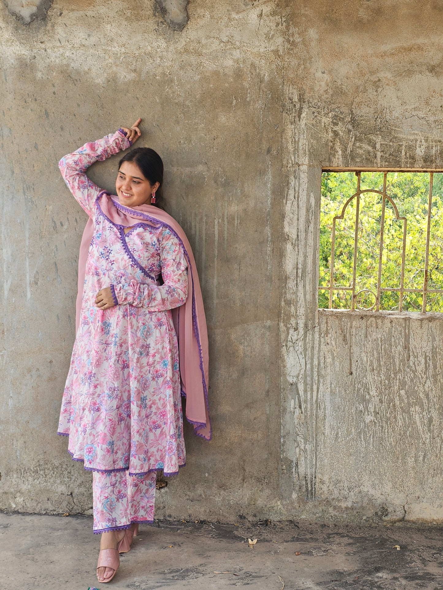 Jeenas floral pure mal cotton suit