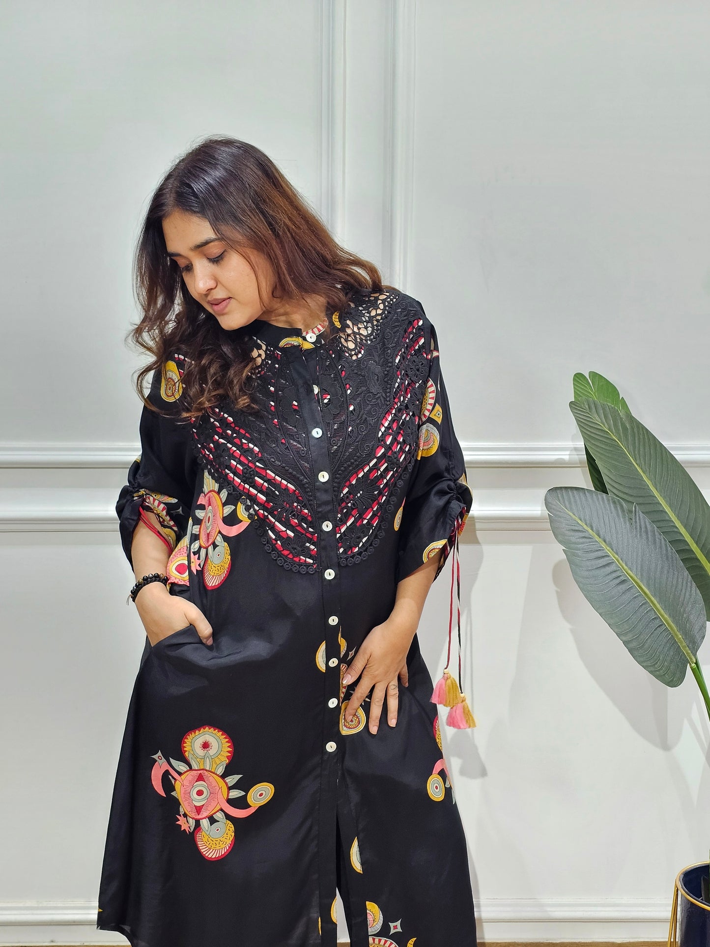 Jeenas digital black pant kurta