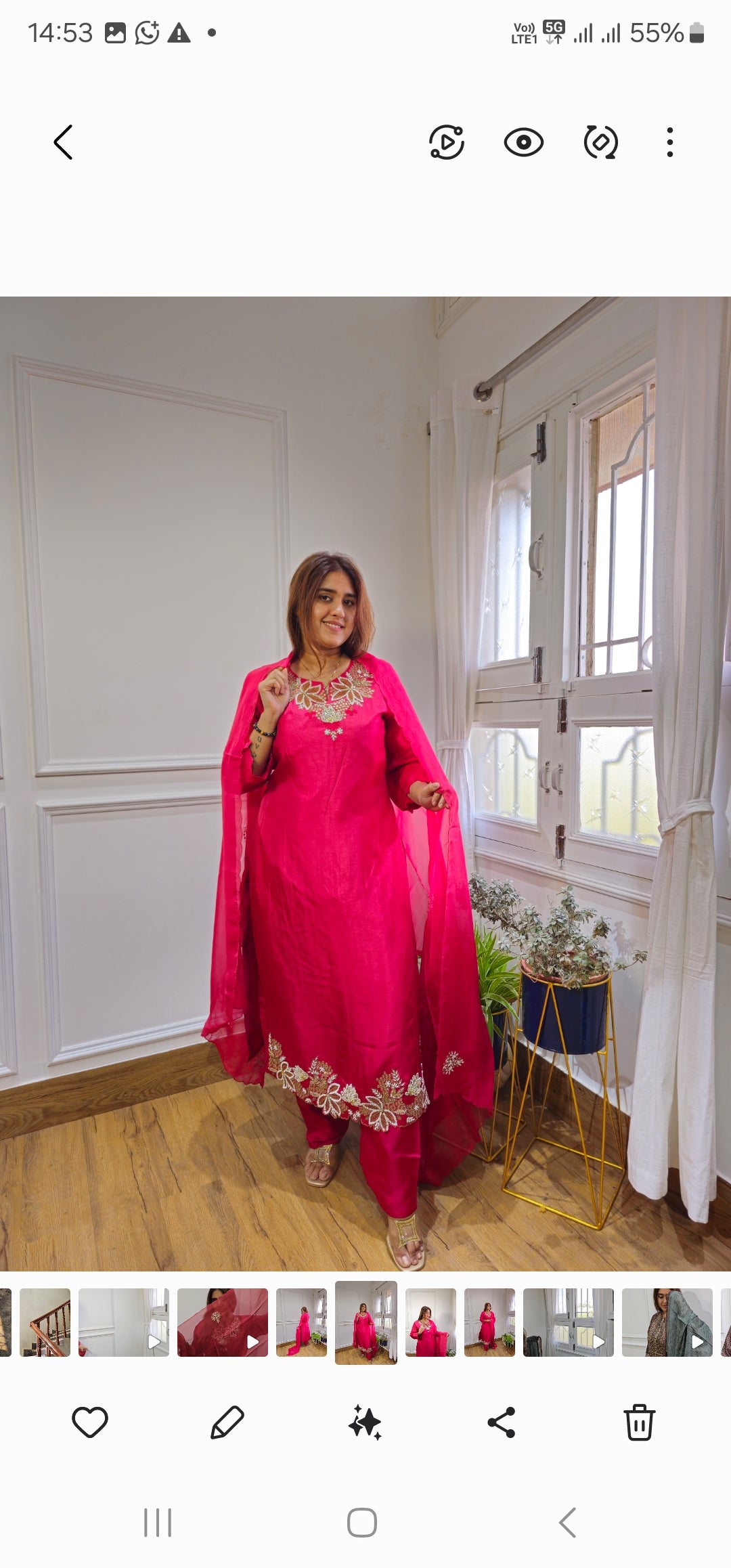 Jeenas pure silk embroidery suit