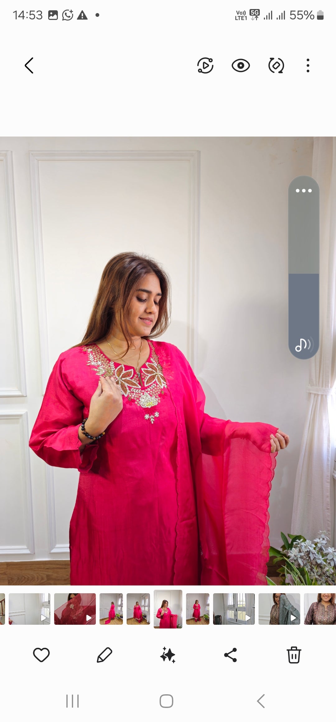 Jeenas pure silk embroidery suit