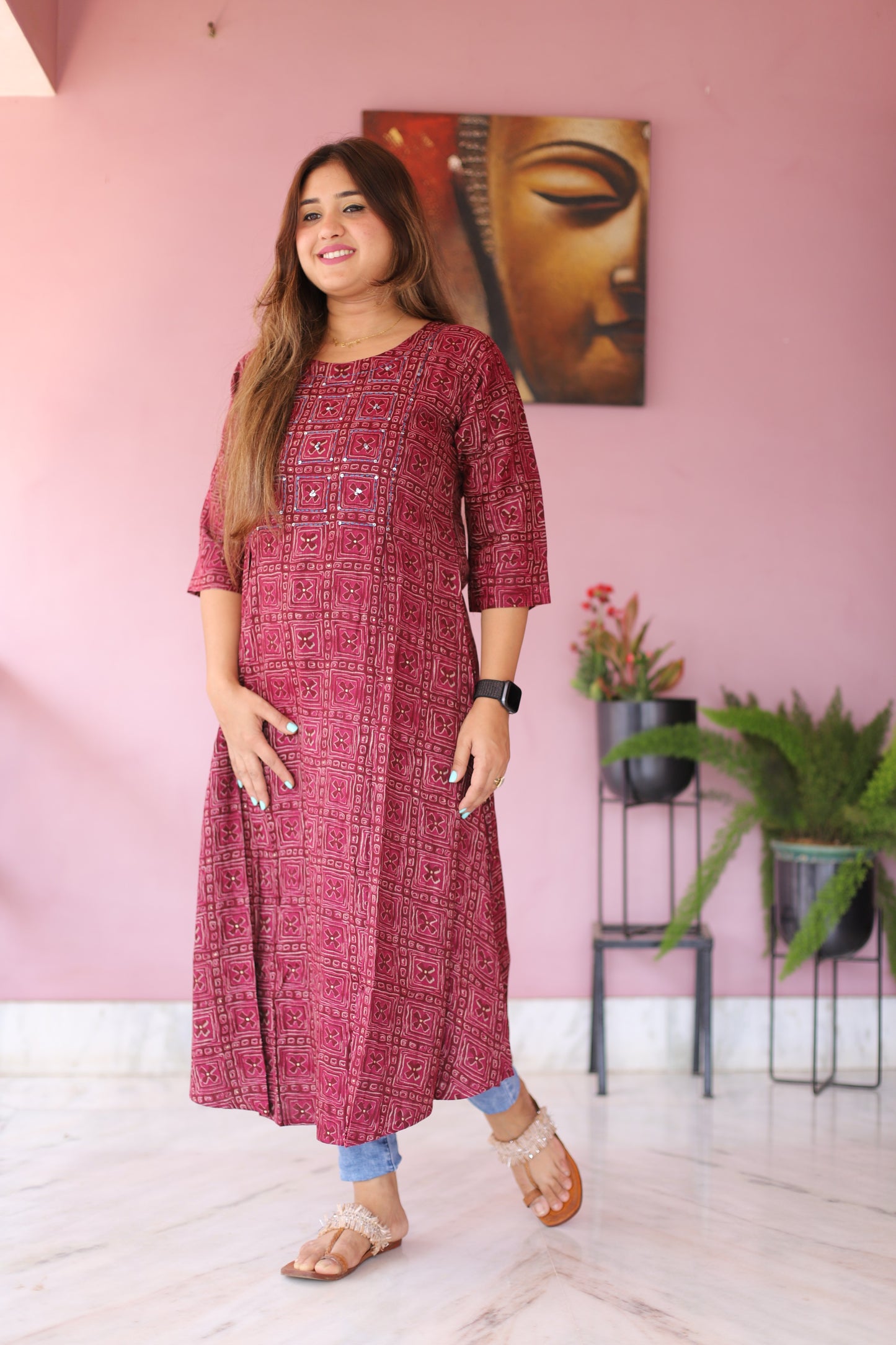 JEENAS Women Cotton Printed Kurti With Pocket