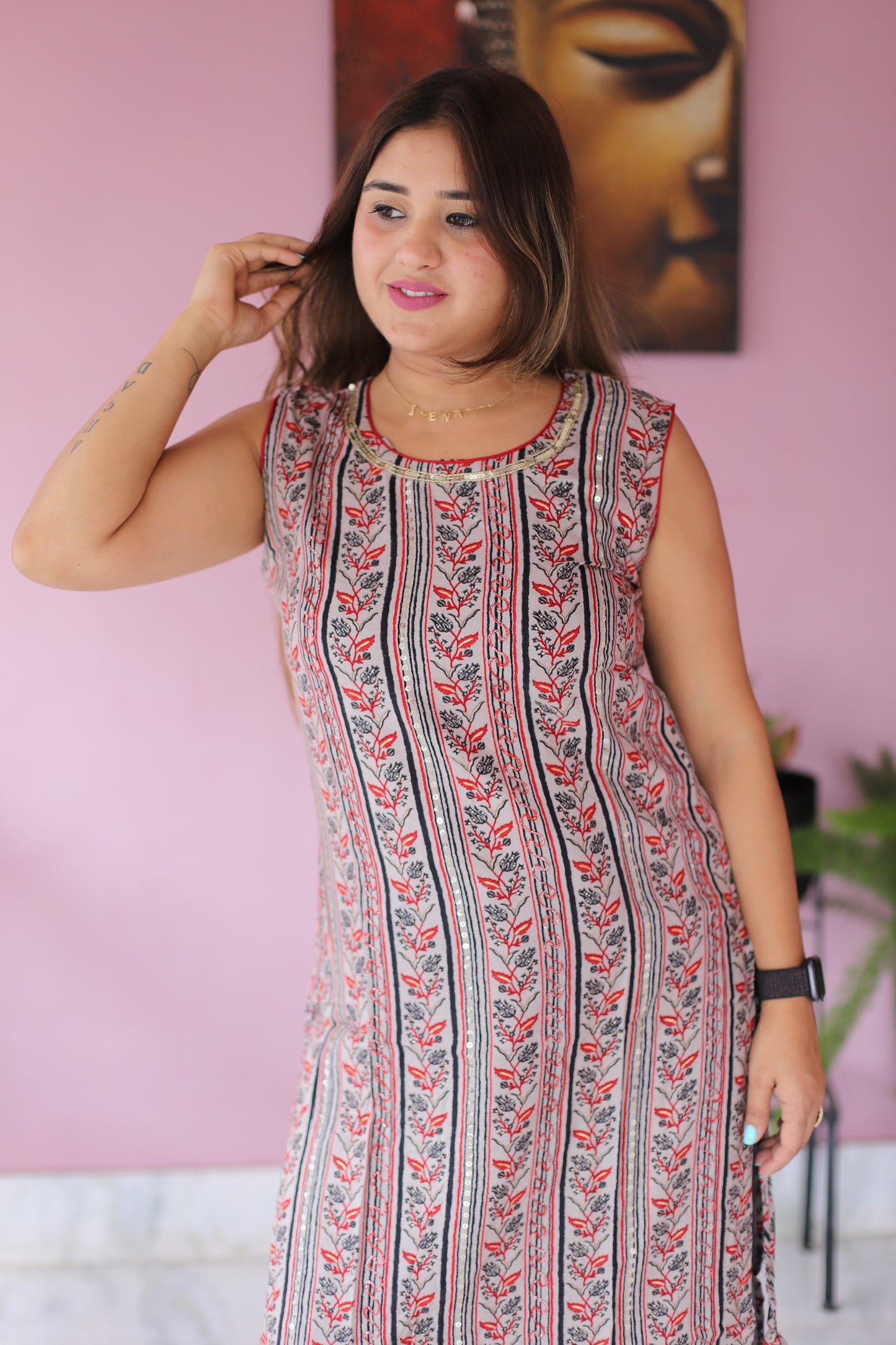 JEENAS Women Cotton Printed Kurti With Pocket