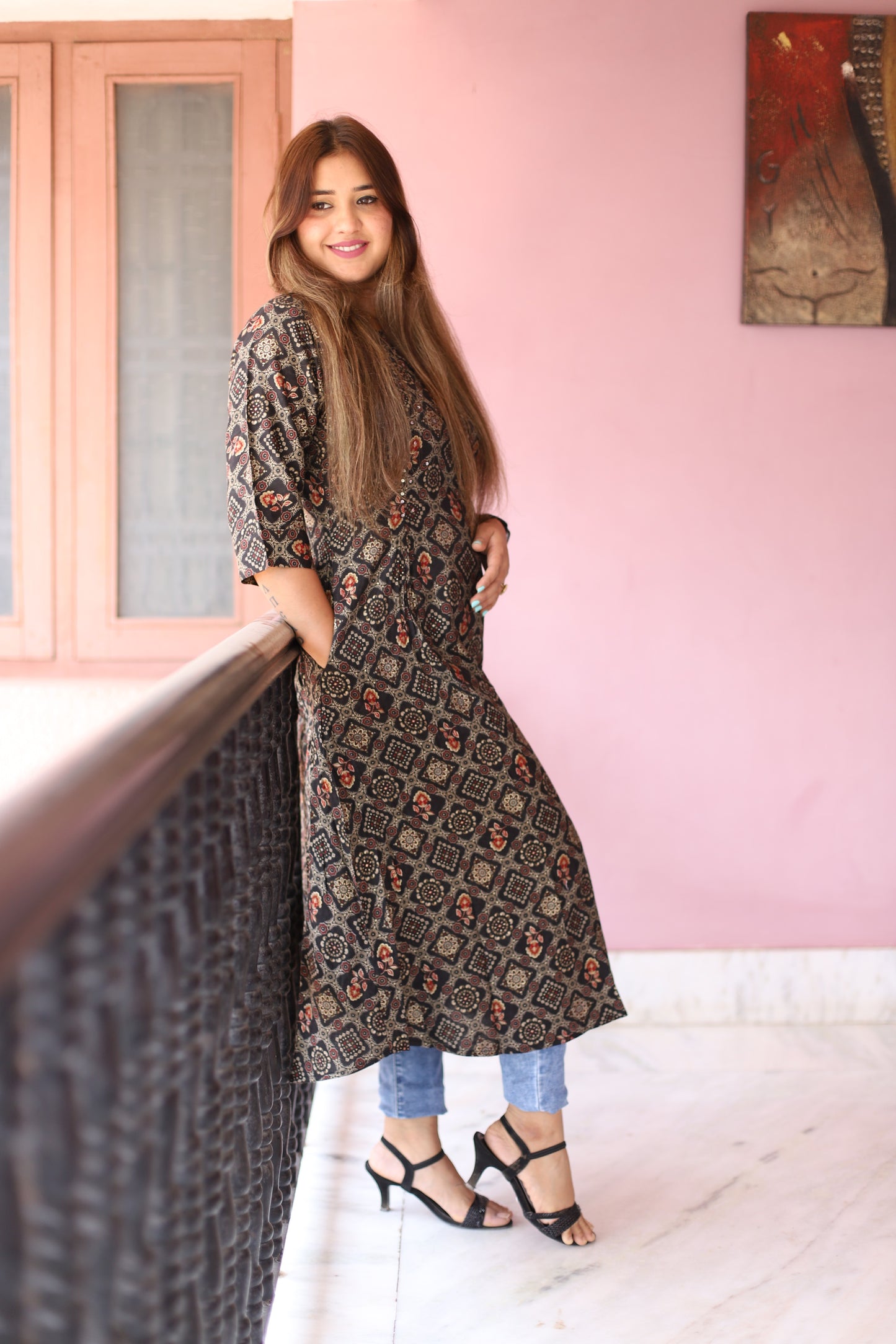 JEENAS Women Cotton Printed Kurti With Pocket