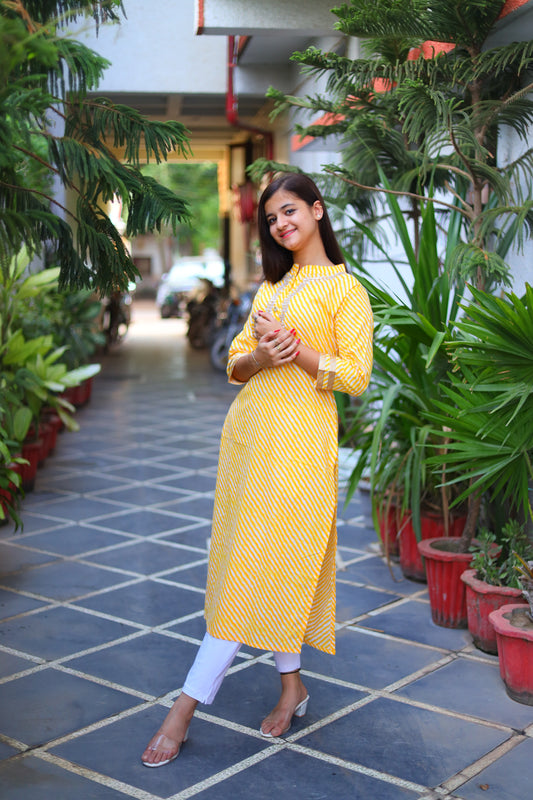 JEENAS Cotton Kurti with Gota work