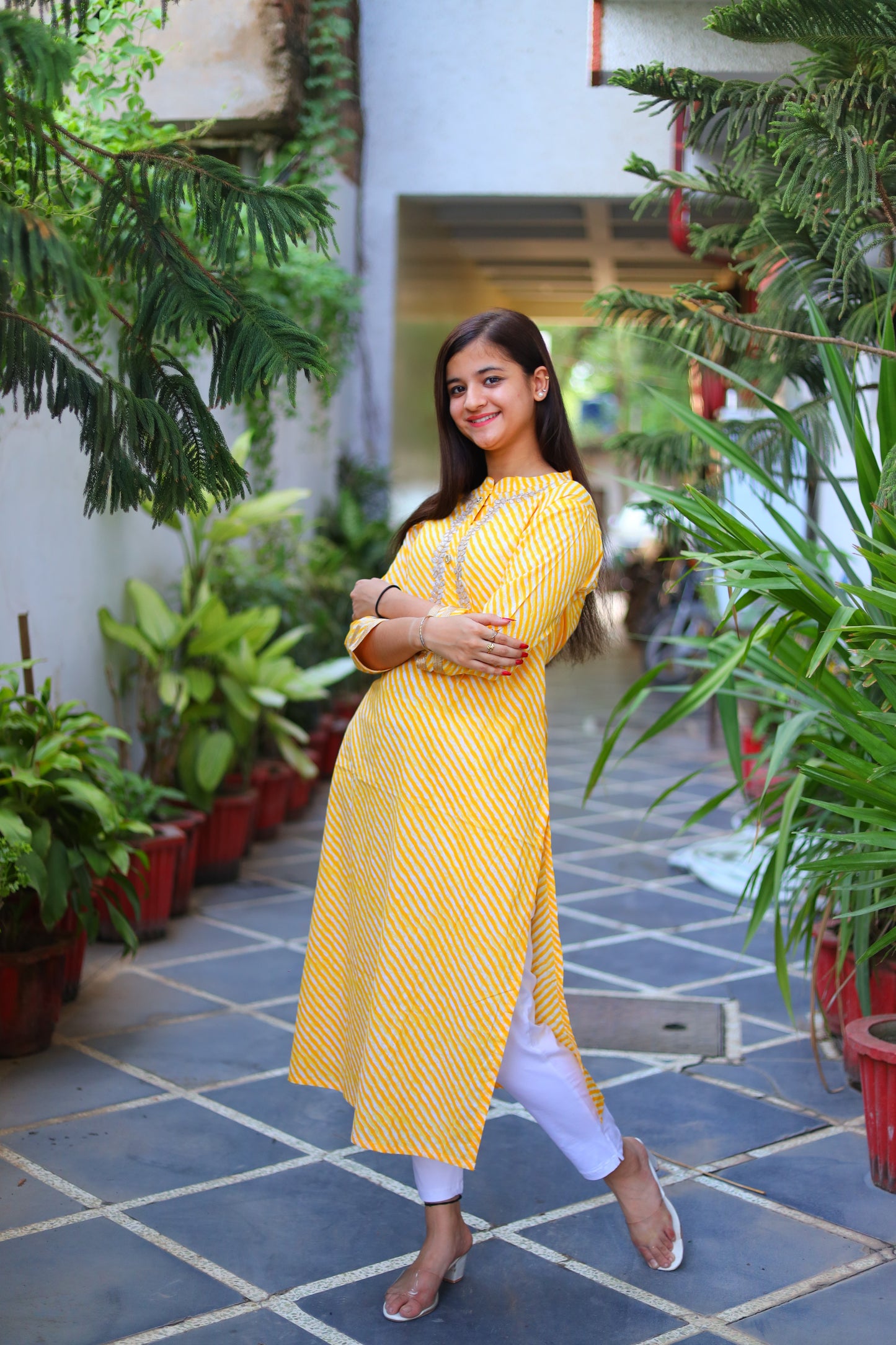 JEENAS Cotton Kurti with Gota work