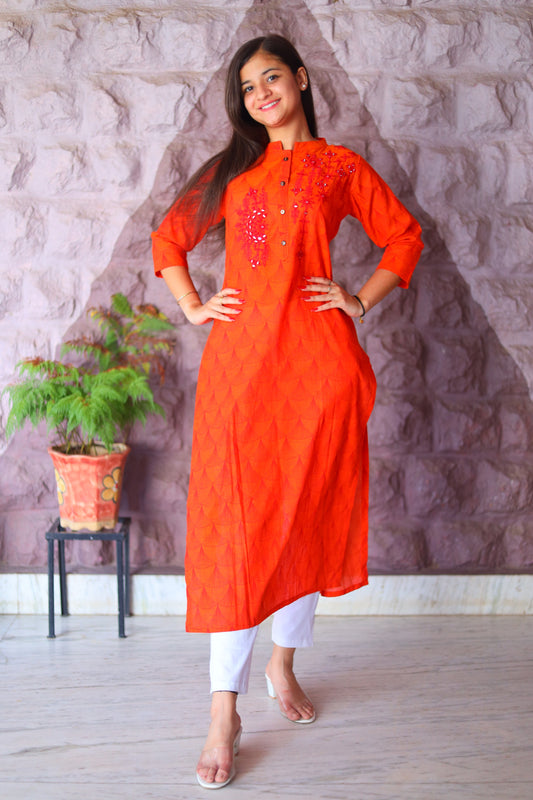 JEENAS Cotton Kurti with thread work