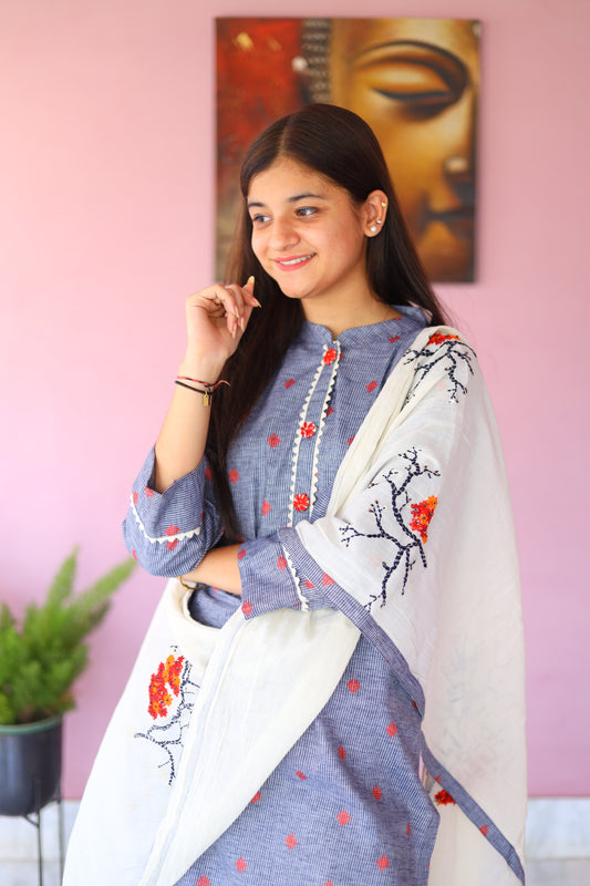 JEENAS Cotton Kurti Dupatta
