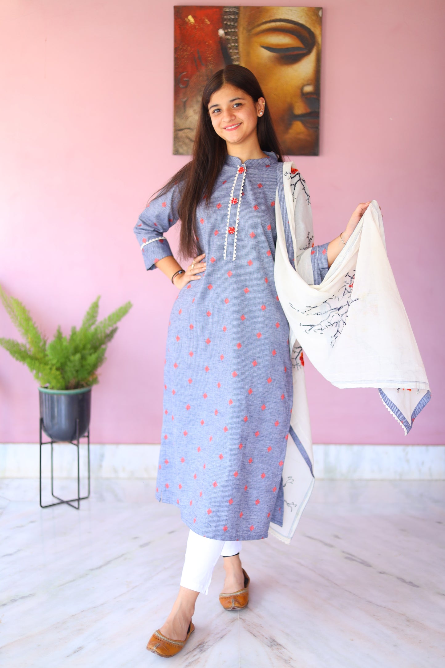 JEENAS Cotton Kurti Dupatta