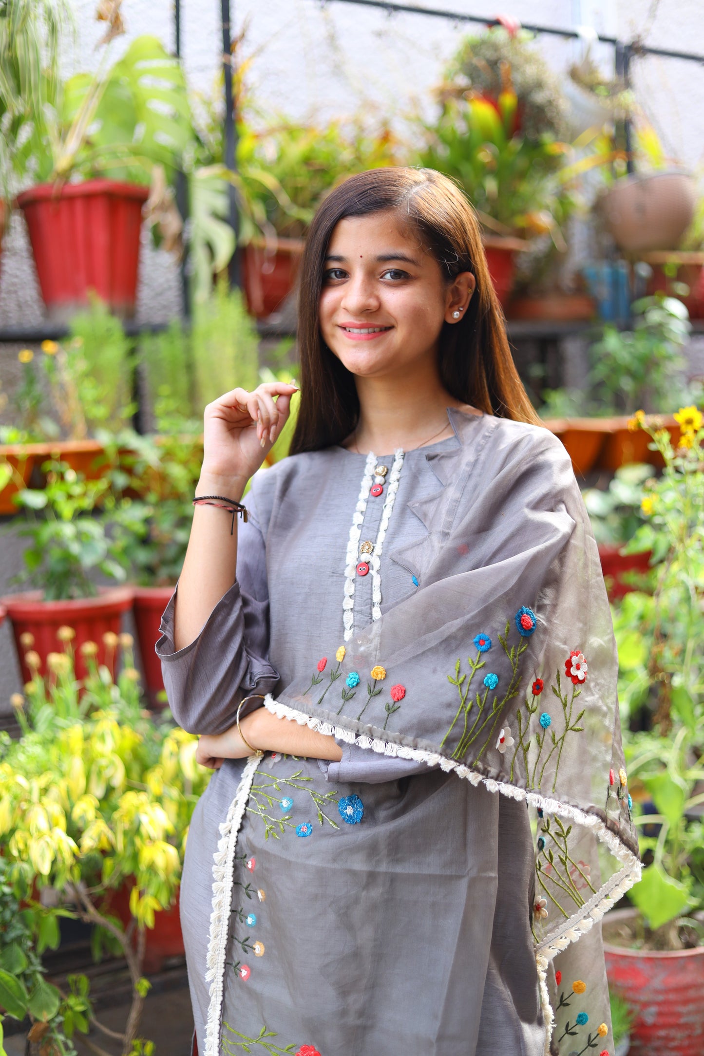 JEENAS Pure Silk kurti dupatta