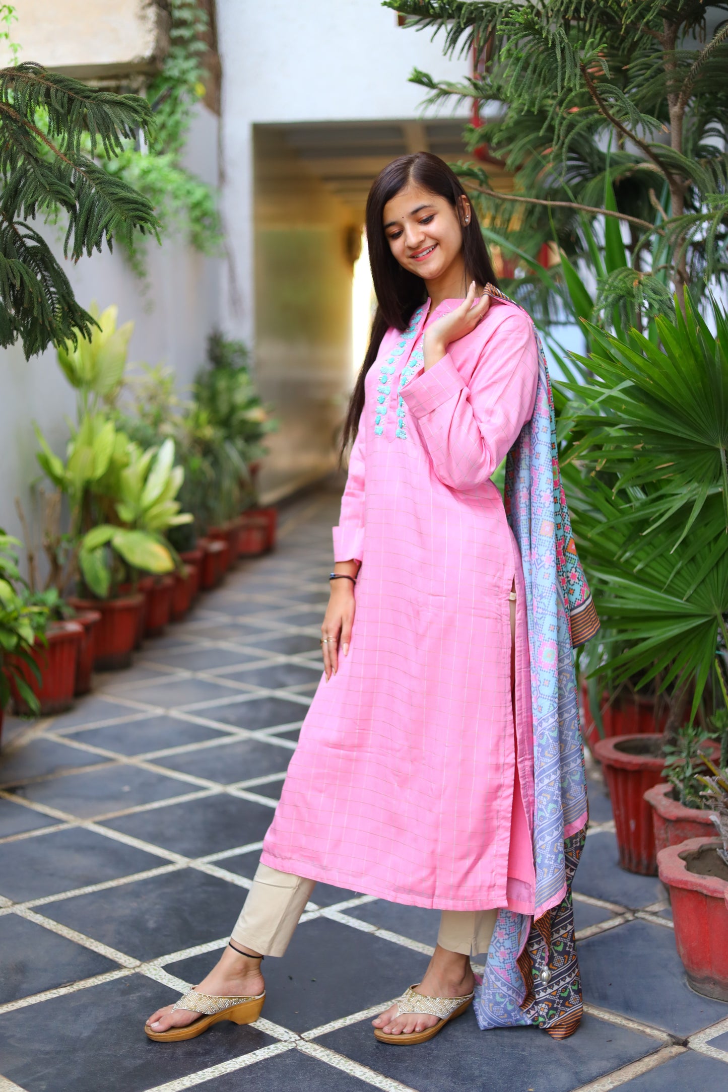 JEENAS Pure Masleen  kurti dupatta